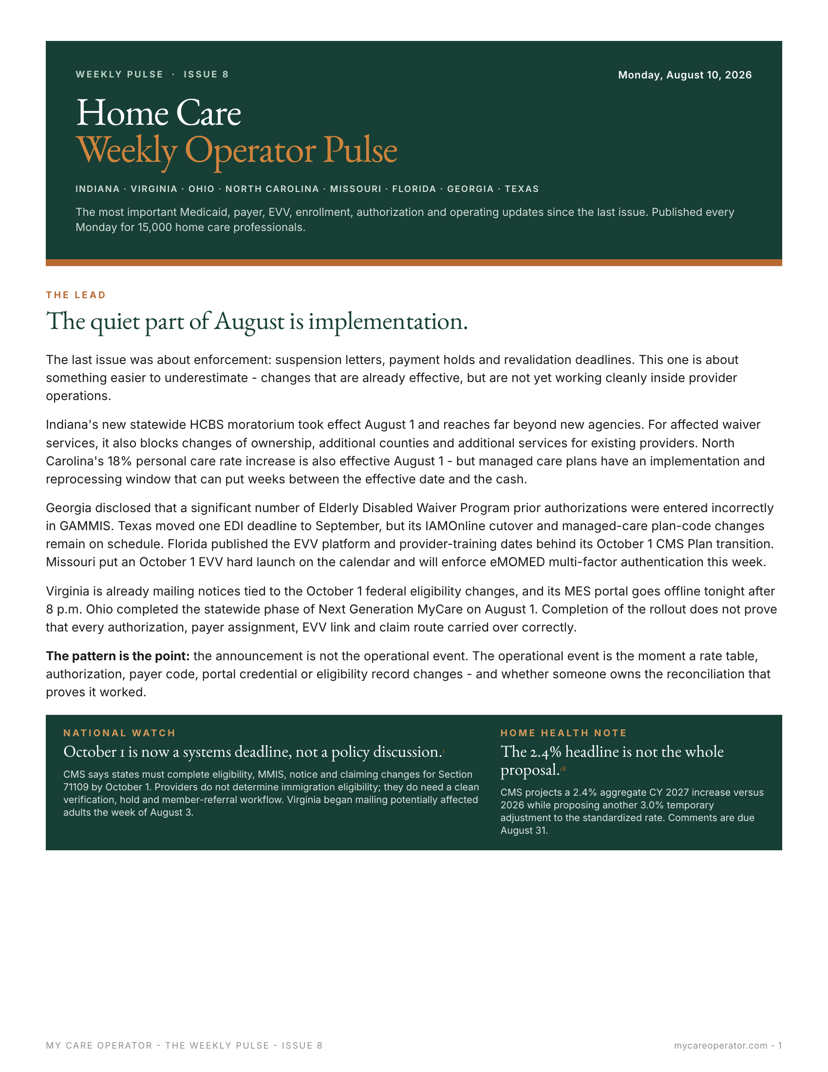 Cover of Weekly Pulse Issue 8